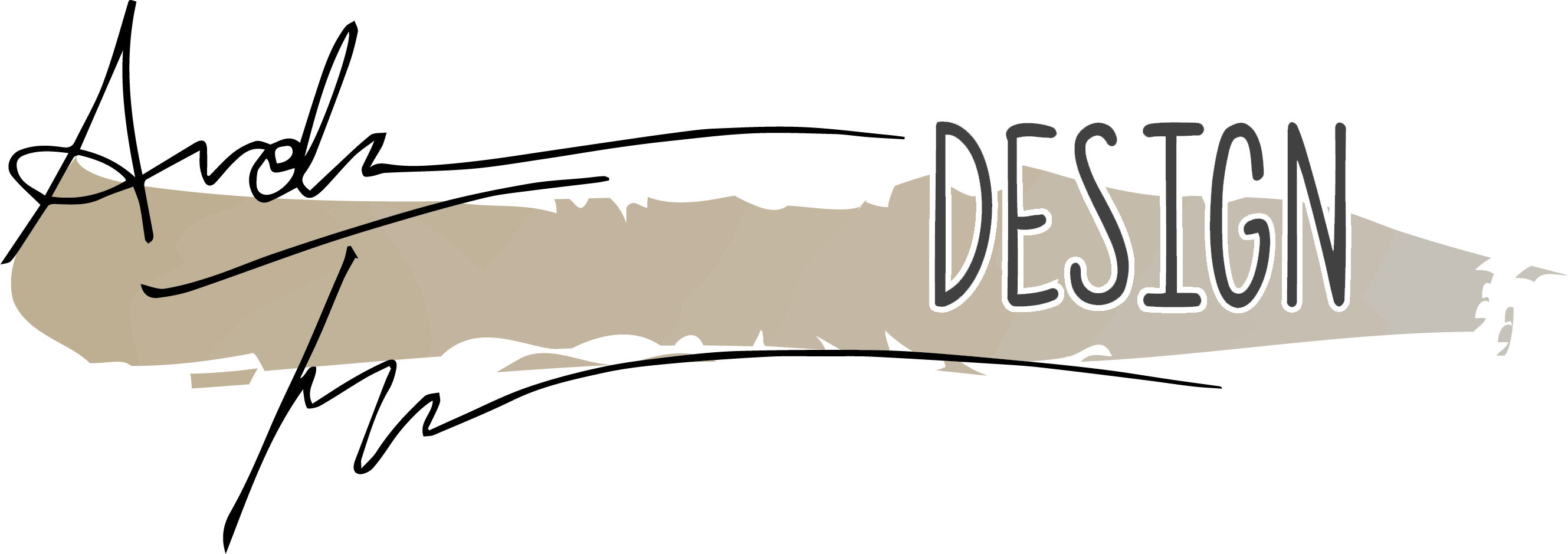 Andrea Turner Design Logo With Bronze Watercolor - Watercolor Painting (2658x939), Png Download