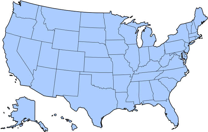 Dealer Locator Porter Athletic - Blue Map Of Us (700x433), Png Download