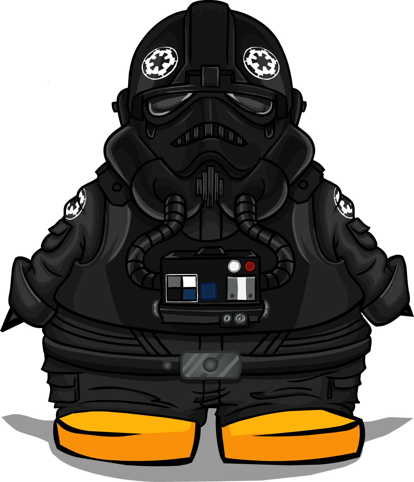 Tie Fighter Pilot Costume Pc - Club Penguin Star Wars Code (1380x1606), Png Download