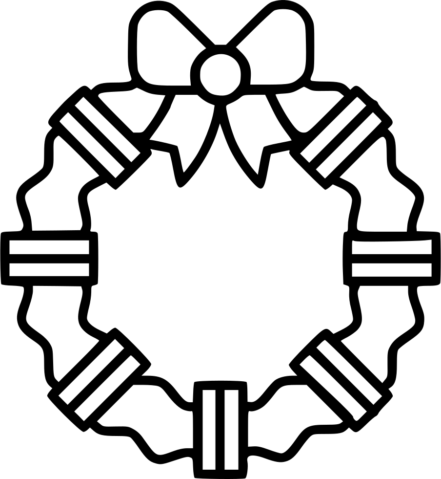 Christmas Wreath - - Drawing (904x980), Png Download