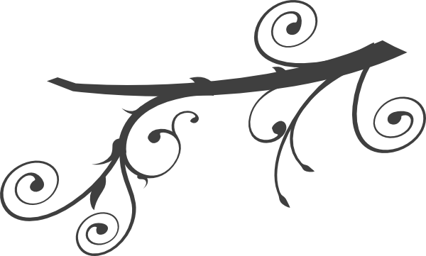 Branch Swirl Clip Art At Clker - Swirl Tree Branch Clipart (600x361), Png Download