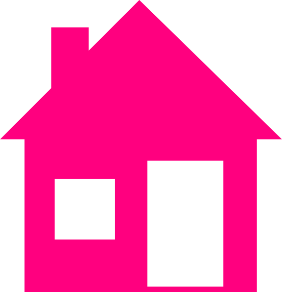Pink House Clip Art At Clker - Pink House Clipart (576x595), Png Download