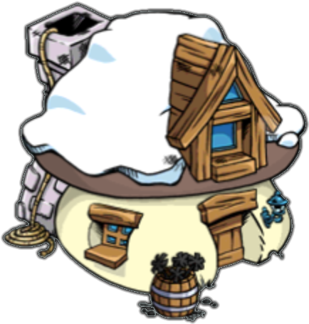 Smurfs Clipart Smurf Village - Smurfs House Png (521x509), Png Download
