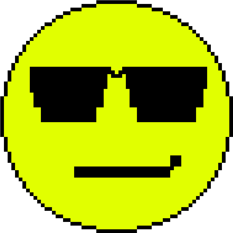 Cool Emoji - Circle Pixel Art (1350x1350), Png Download