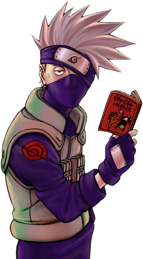 Http - //i603 - Photobucket - Com/albums/taras Colle - Kakashi Reading Gif Png (580x882), Png Download