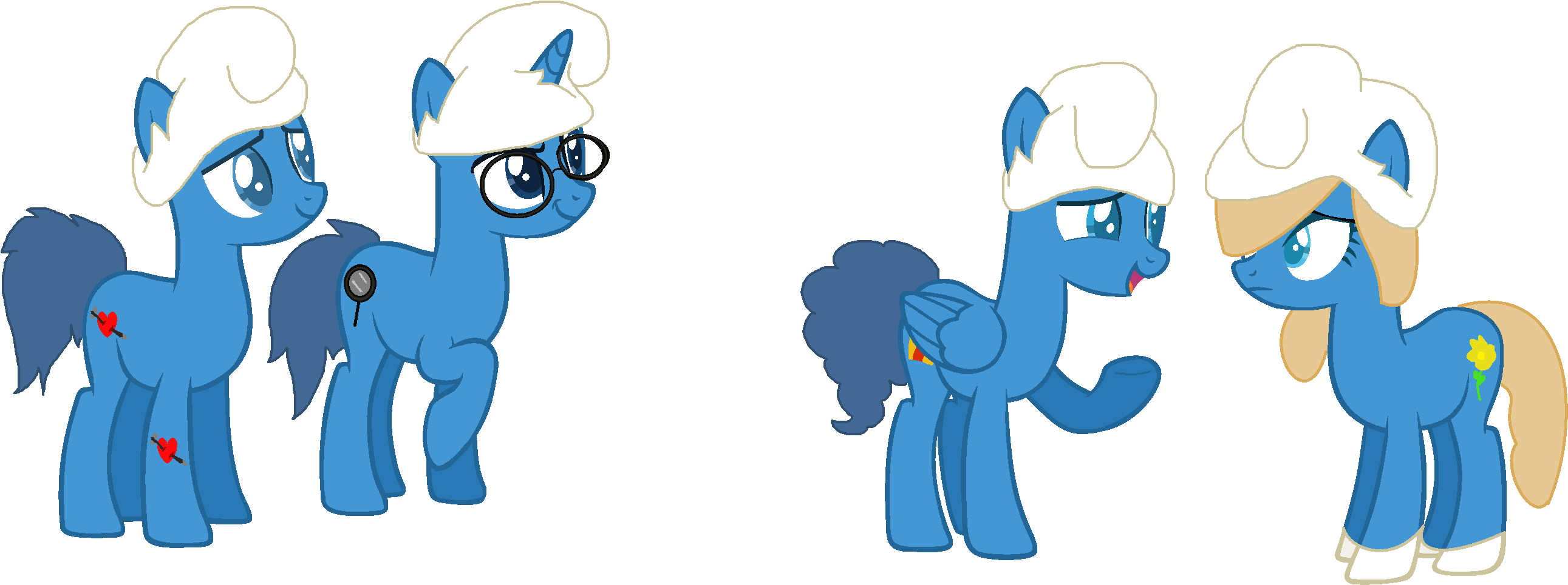 Mixelfangirl100, Brainy Smurf, Clumsy, Hair Over One - Smurf Girls The Lost Village (1280x526), Png Download