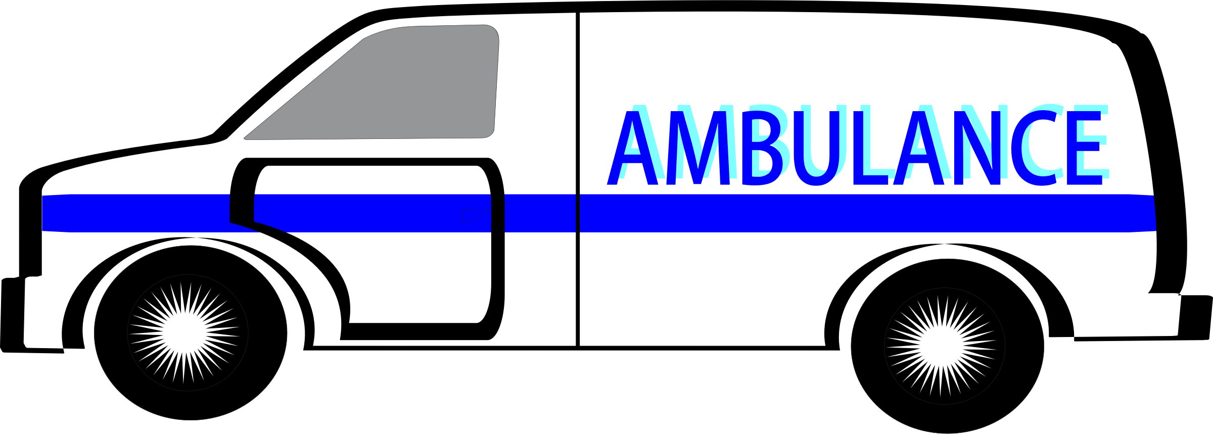 Ambulance Svg Library - Doppler Effect Ambulance (2400x859), Png Download