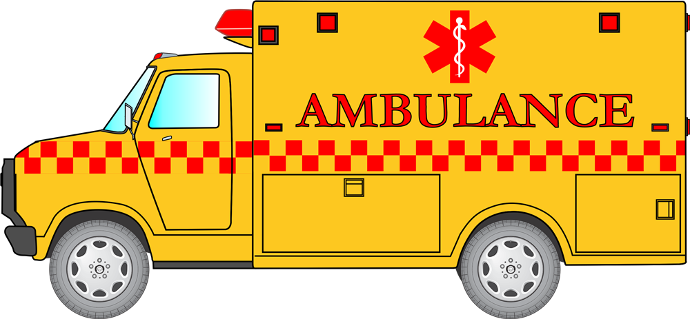 Ambulance Png Icon - Yellow Ambulance Clipart (1000x463), Png Download