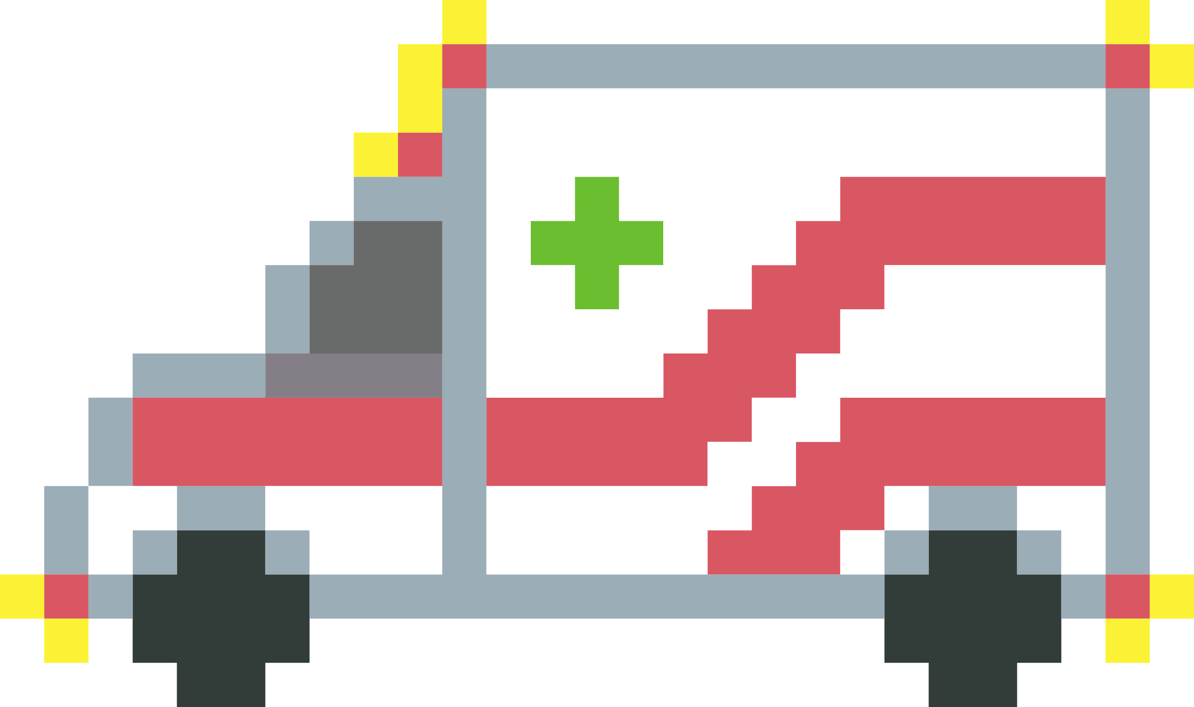This Free Icons Png Design Of Pixel Art Ambulance (2400x1422), Png Download