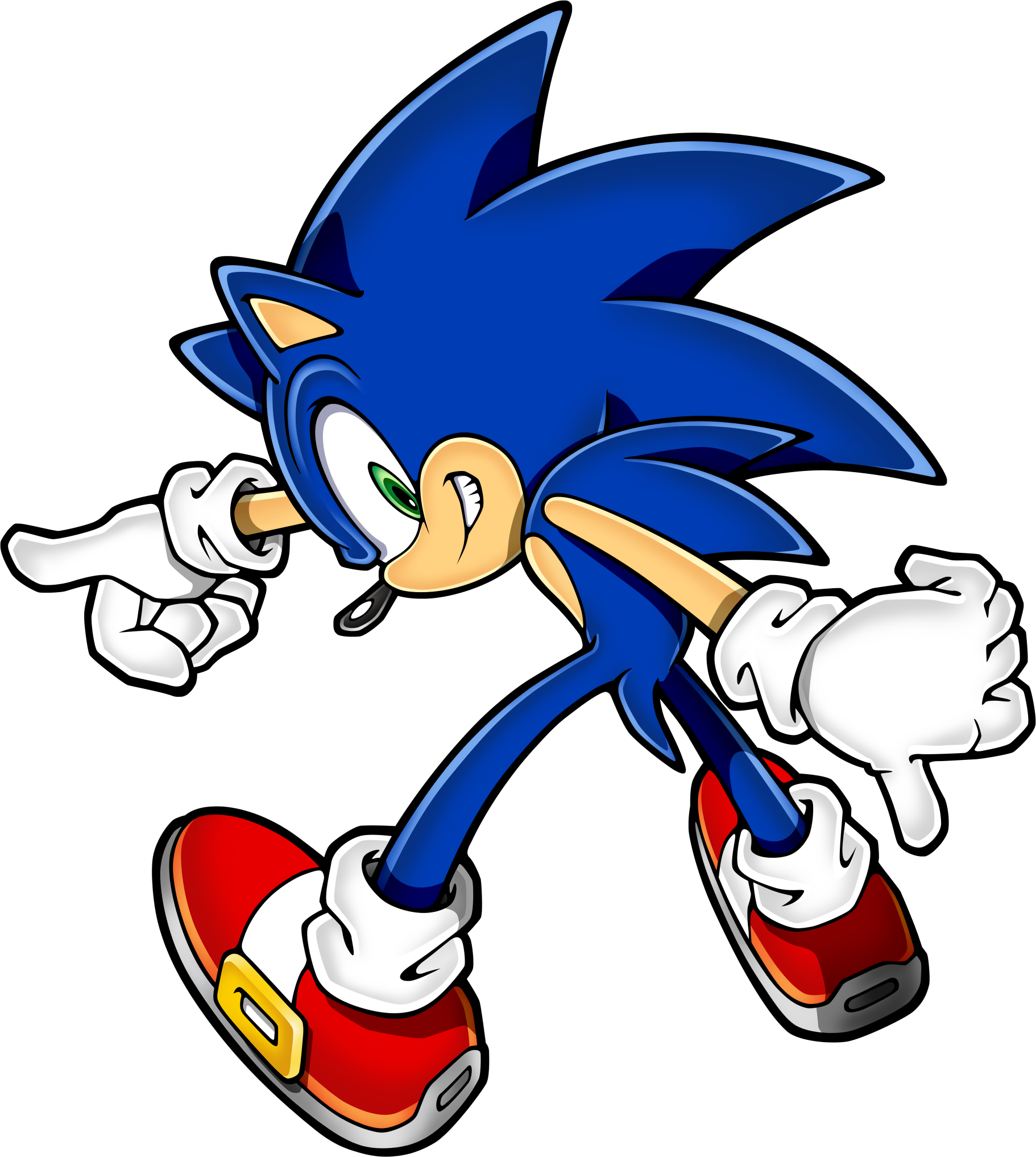 Sonic Art Assets Dvd - Sonic The Hedgehog Side (1822x2034), Png Download