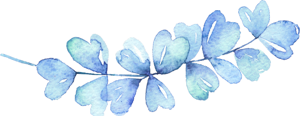 Leaves Leave Nature Watercolors Watercolor - Watercolor Leaves Blue Png (617x240), Png Download