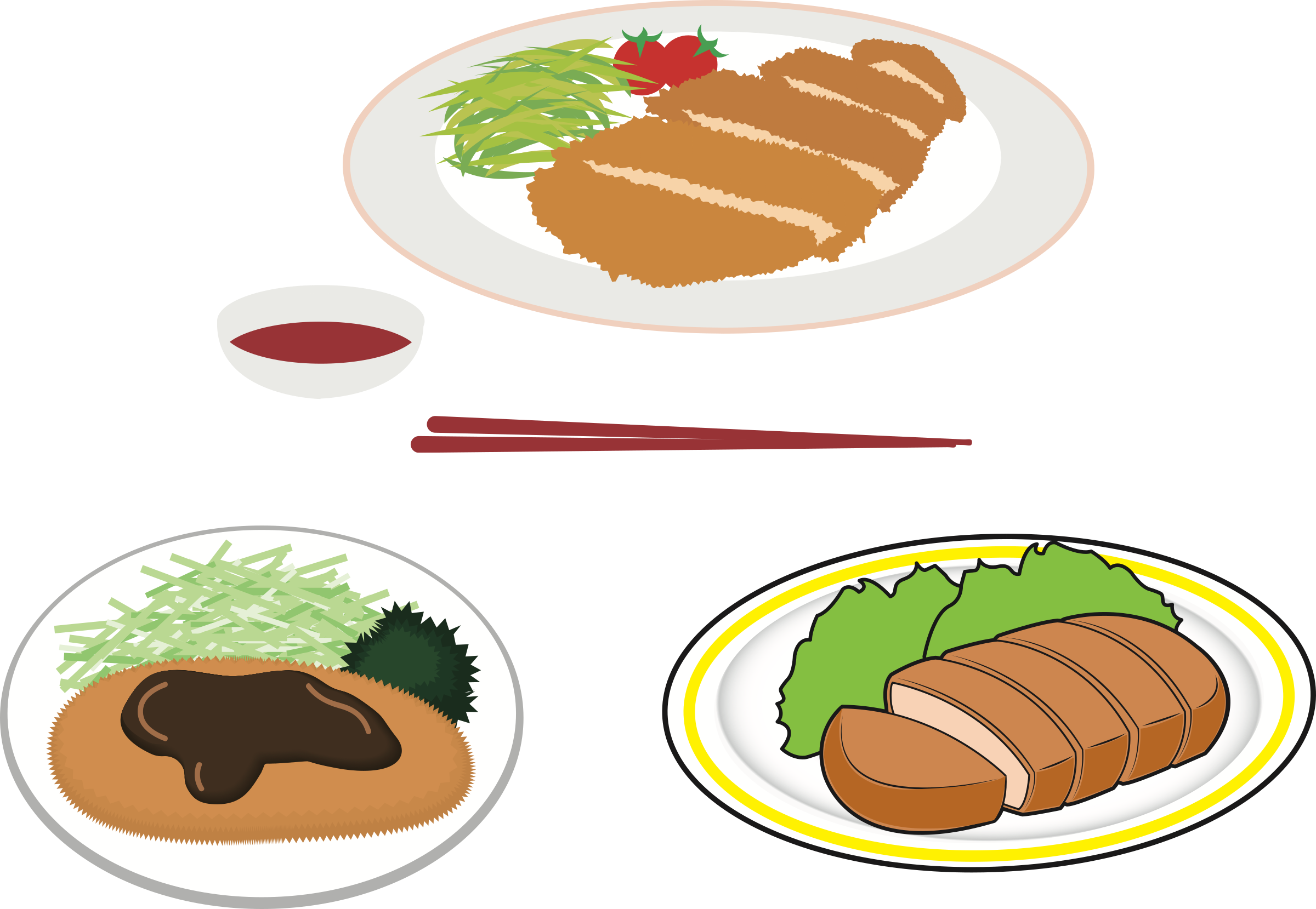 Japanese Food Clipart Love - Tonkatsu Icon (2400x1659), Png Download