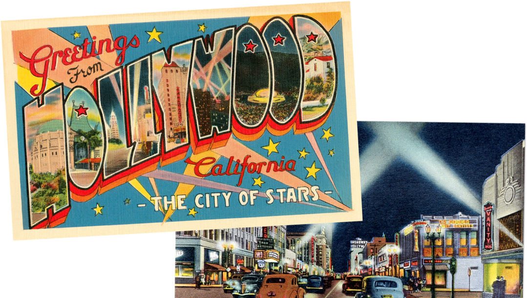 T Old Hollywood - Art Print: Greetings From Hollywood, California, 61x46cm. (1120x630), Png Download