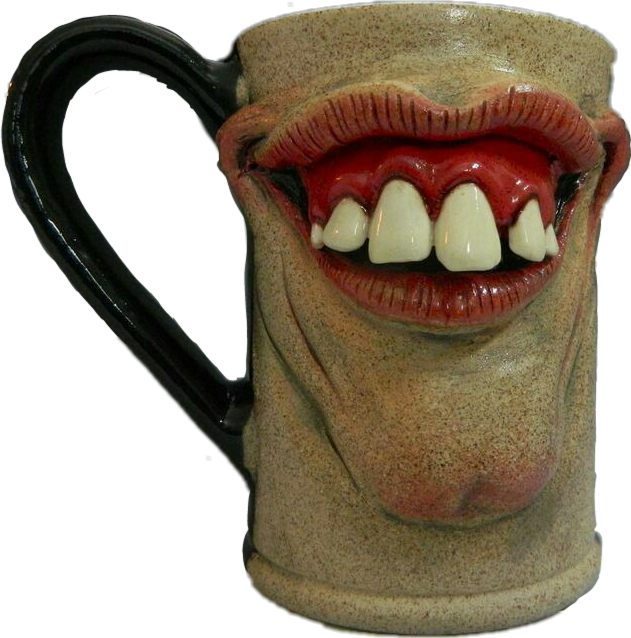 Freetoedit Scary Creepy Face Ugly Fun Cup - Mug (631x638), Png Download