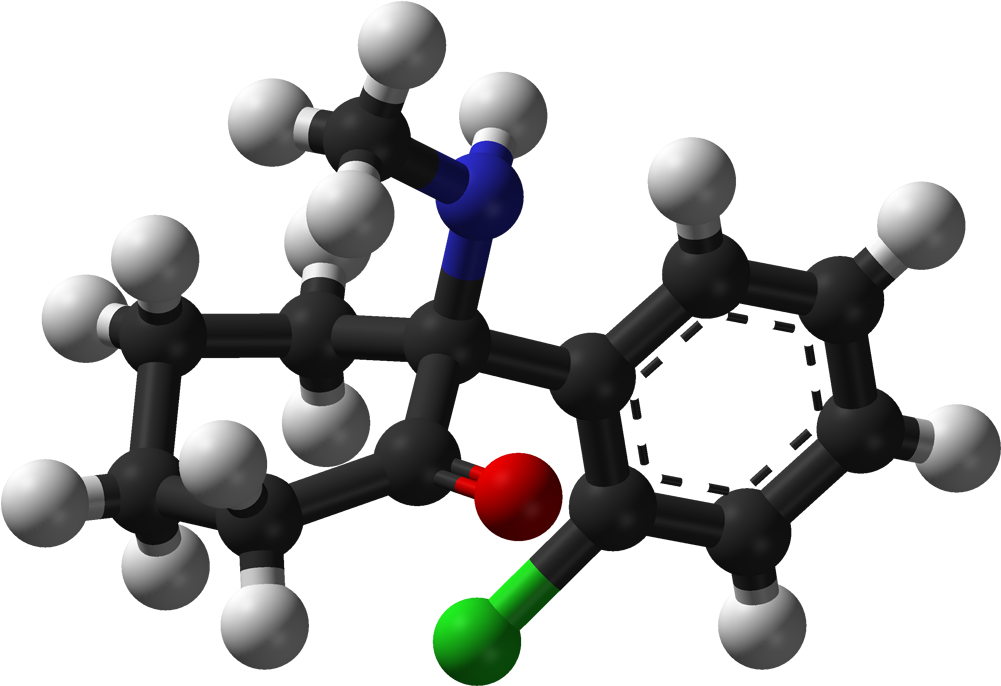 S Ketamine 3d Balls - Molecule (1100x785), Png Download