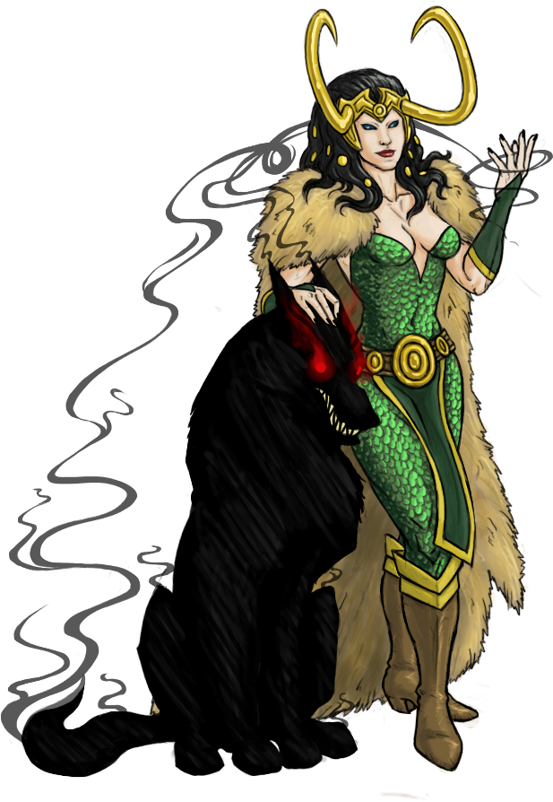 Lady Loki By Sparkyhero On Deviantart - Loki And Lady Loki (737x915), Png Download