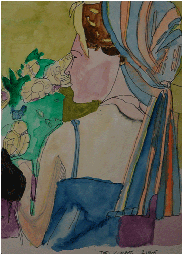 Watercolor People - Modern Art (700x500), Png Download