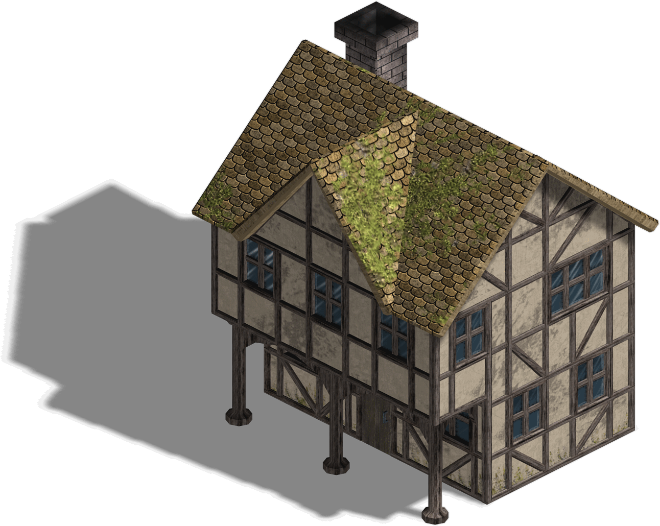 Isometric Medieval - Casas Medievales Madera Minecraft (1292x1030), Png Download