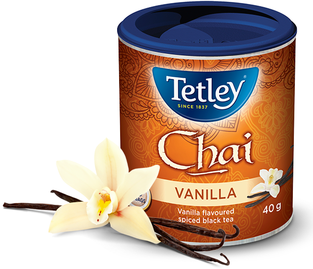 Tetley Vanilla Bean Chai - Tetley Chai Tea Dark Chocolate (635x570), Png Download