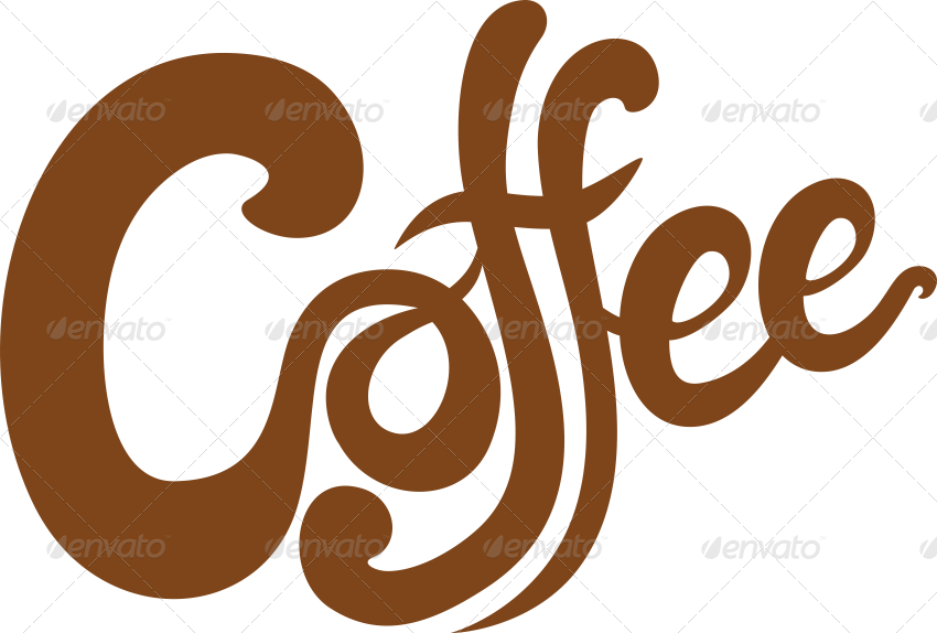 5 Handlettered Coffee Illustrations By - Coffee Word Png (850x574), Png Download