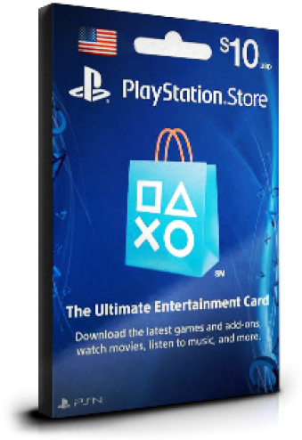 Psn $10 Usa - Playstation Store Card 25 (500x500), Png Download