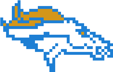 Broncos - Sports Logo Pixel Art (630x340), Png Download