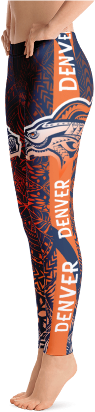 Denver Broncos Tribal Legging - Imagineavalon Christmas Leggings, Christmas Clothing, (900x900), Png Download