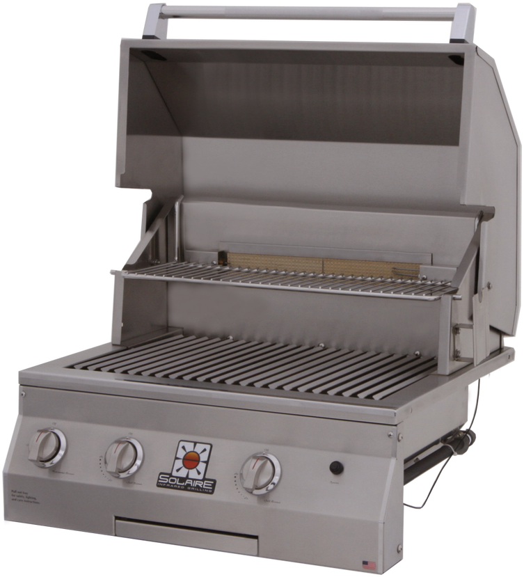 Solaire 27 Xl Grill, Built In, Front View, Hood Up, - Propane (1280x851), Png Download