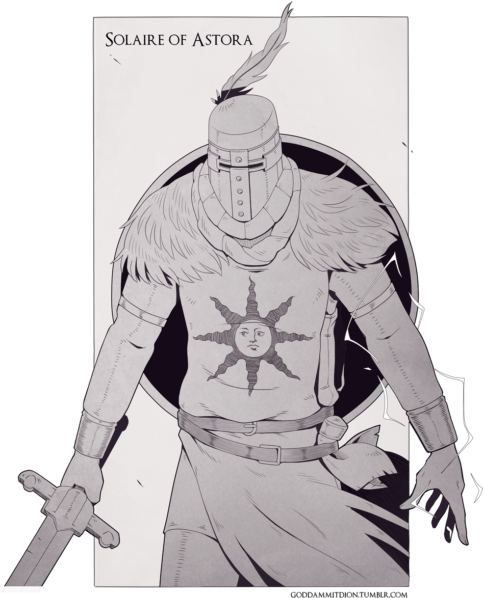 Solaire - Solaire Of Astora Fan Art (974x1200), Png Download