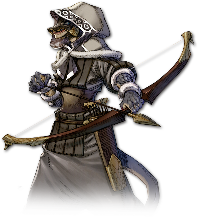 Lizardfolk Archer - Terra Battle Lizardfolk (633x693), Png Download