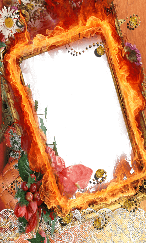 Flame Border Png Download - Frames On Fire Png (480x800), Png Download