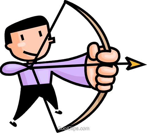 An Archer Taking Aim Royalty Free Vector Clip Art Illustration - Archer Vector Transparent Background (480x432), Png Download