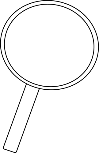 Black And White Magnifying Glass Clip Art - Magnifying Glass Black Background (323x500), Png Download