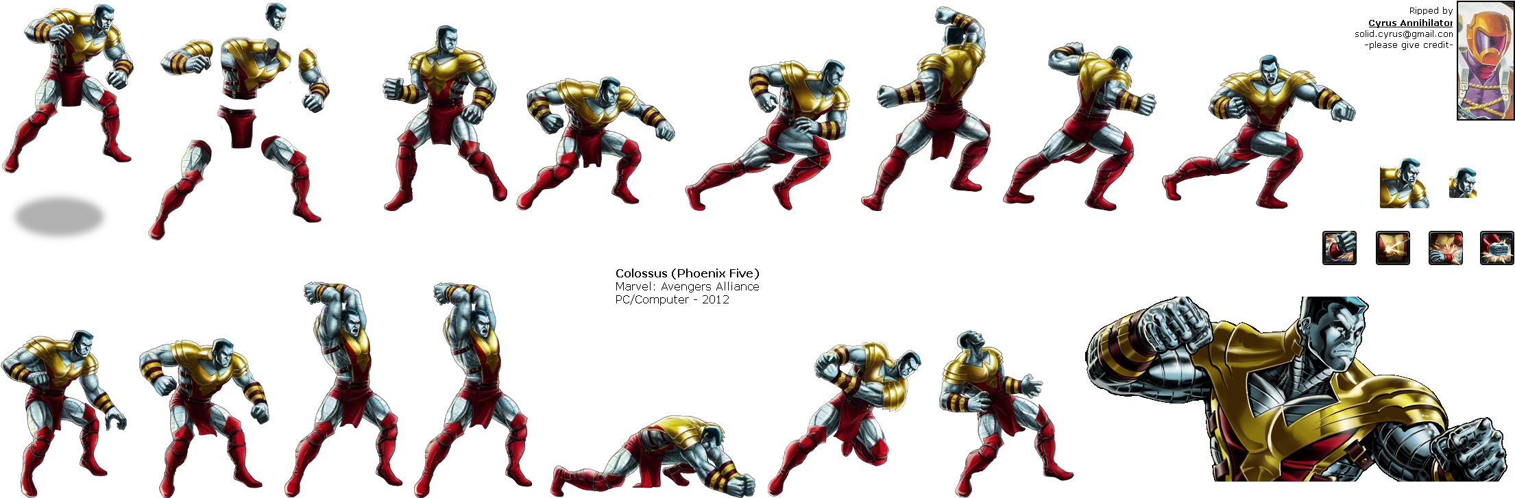 Click To View Full Size - Marvel Avengers Alliance Colossus (2224x735), Png Download