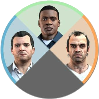 Gta 5 Switch Characters - Switch De Gta V (410x398), Png Download