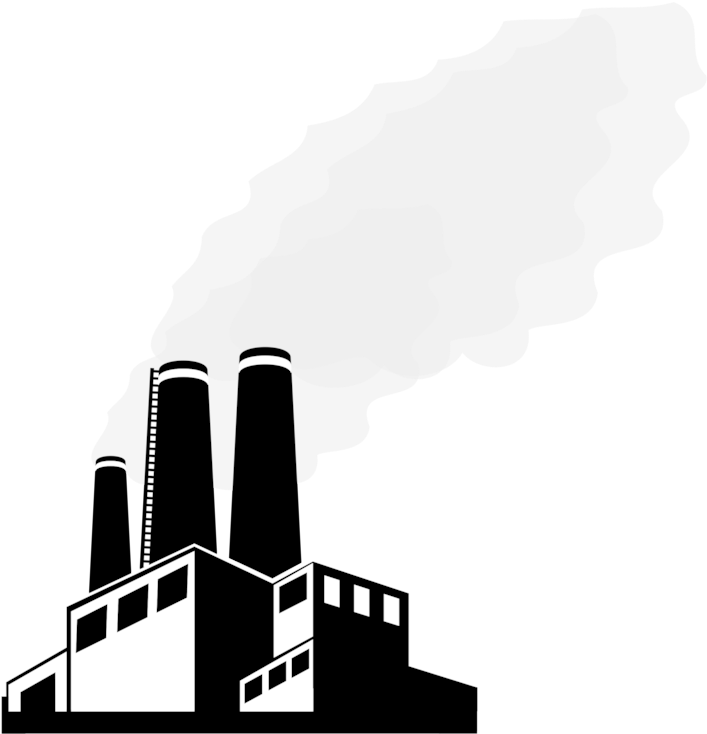 Factory Building Laborer Smoke Remix Free Commercial - Black And White Factory Clipart (714x750), Png Download