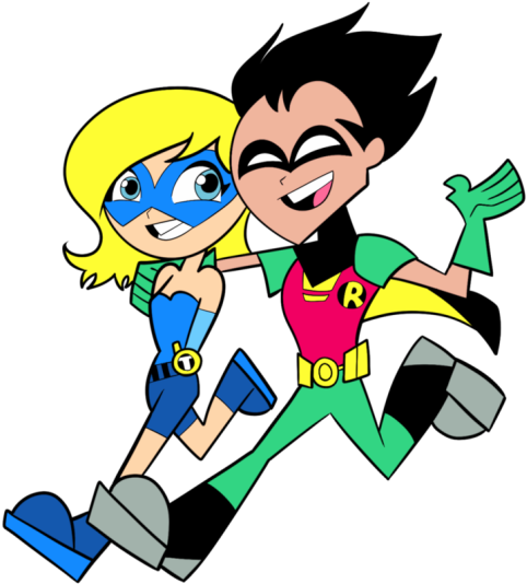 Robin And Terra Looking Happy-ppu9824 - Teens Titans Go Vector (600x600), Png Download