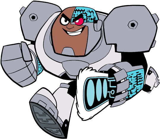 Cyborg Teen Titans Go Drawing Download - Cartoon Cyborg Teen Titans Go (549x475), Png Download