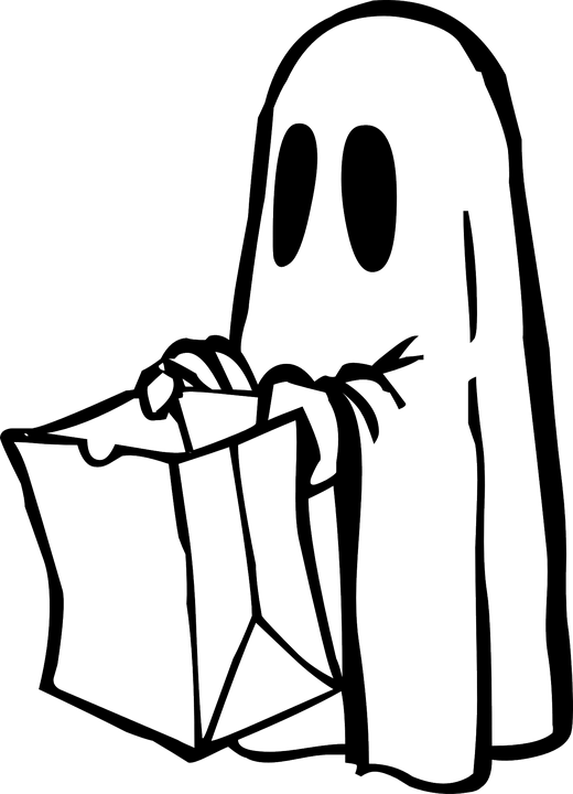 Contact - Black And White Ghost (520x720), Png Download