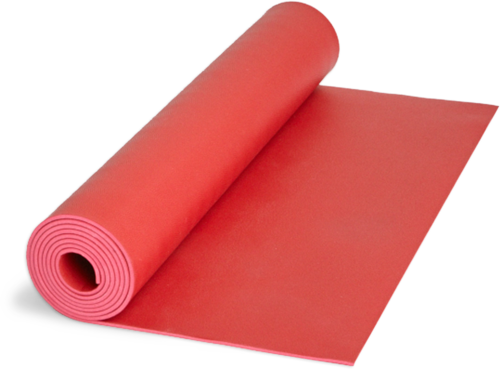Yoga Mat Png Image - Red Yoga Mat Png (500x369), Png Download
