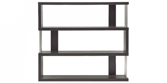 Modern Bookshelf With Zig Zag Shelves - Baxton Studio Barnes Bookcase, Dark Brown (540x270), Png Download