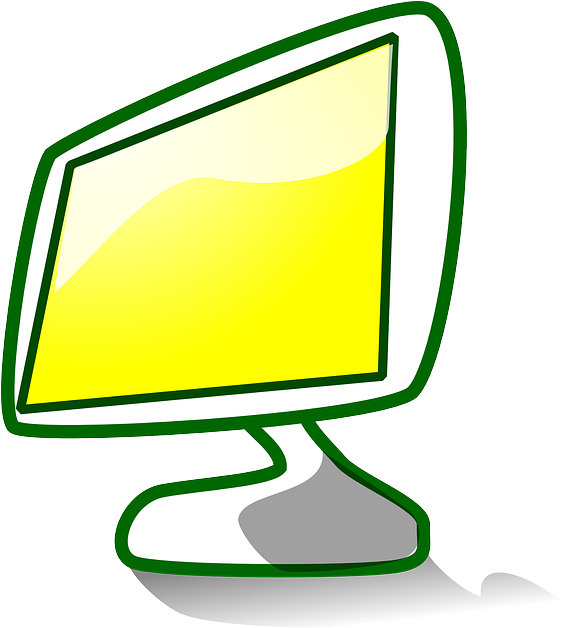 Monitor, Icon, Yellow, Display, Theme, Apps - Personal Computer (593x640), Png Download
