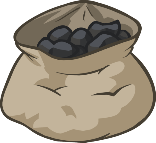 Image Of Icon Png Club Penguin Wiki - Bag Of Coal Clipart (522x479), Png Download
