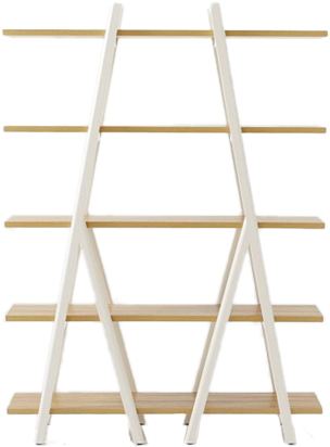 Dutchbone Class Shelf Acacia Veneer Brass Coated Steel (372x446), Png Download