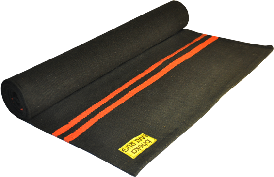 Orange Stripes On Black - Yogasana Yoga Mat By Thick Yoga Mats Hot Yoga 100% (600x394), Png Download
