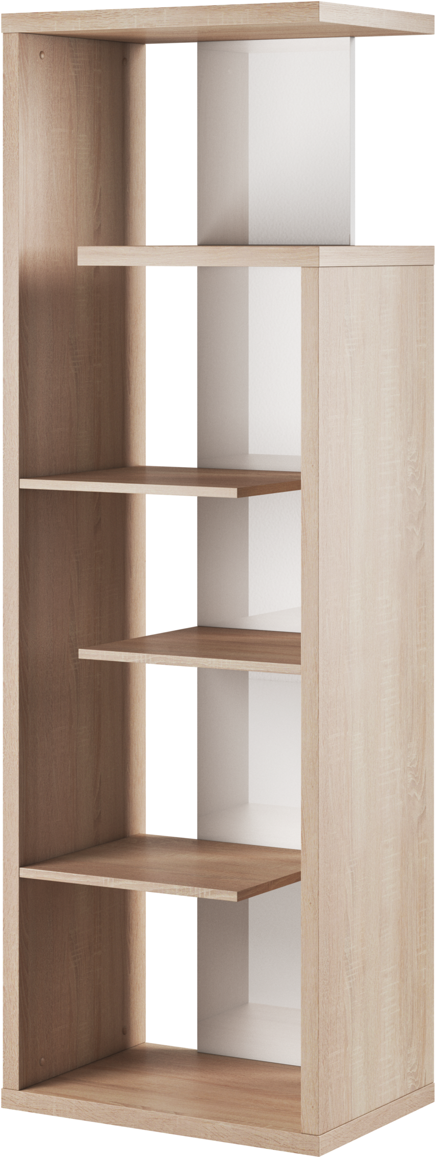 Cinema Bookshelf - Regál Cinema Dub Sonoma/bílý Lesk (1400x2589), Png Download
