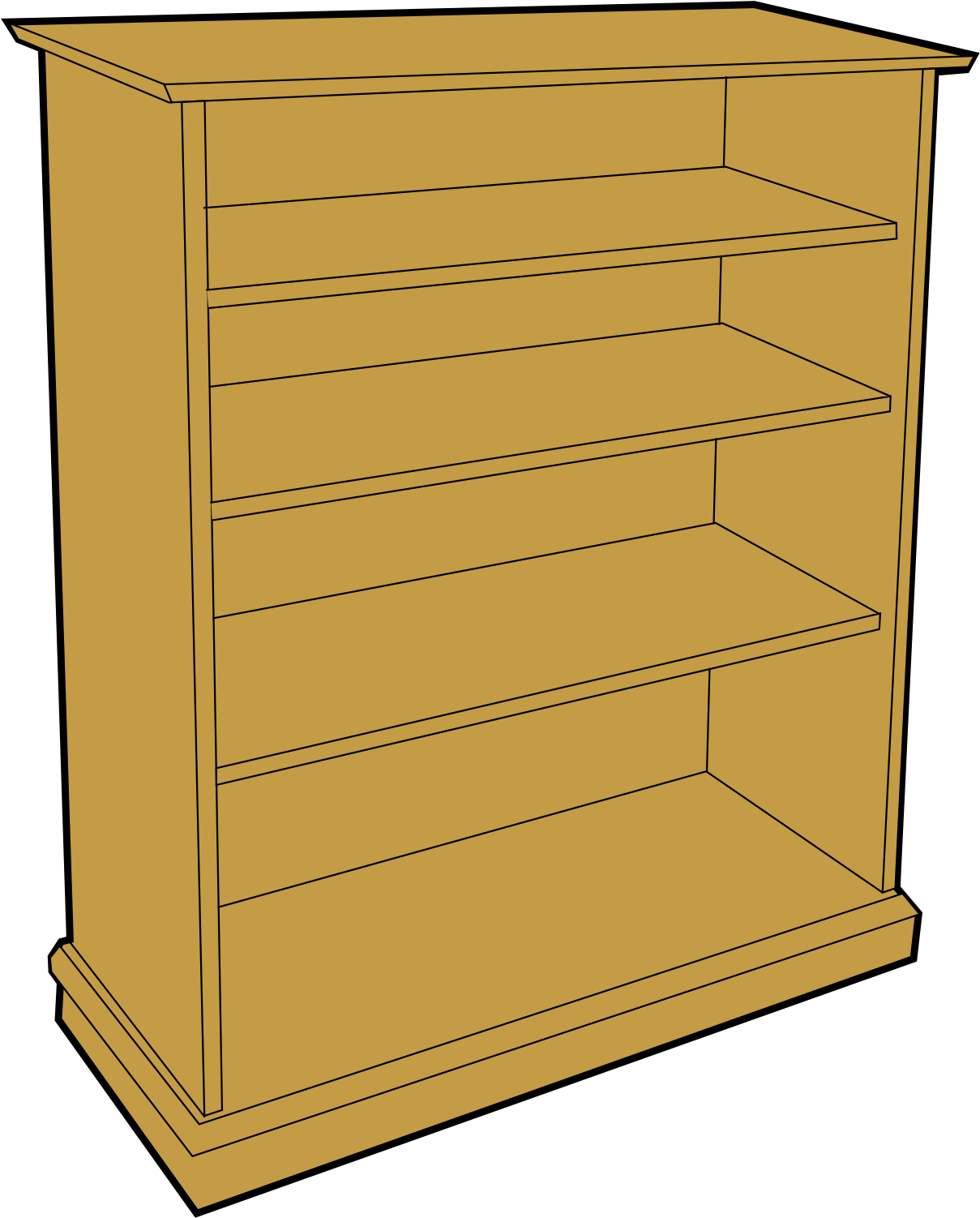Wood Clipart Book Shelf - Shelves Clip Art (480x599), Png Download
