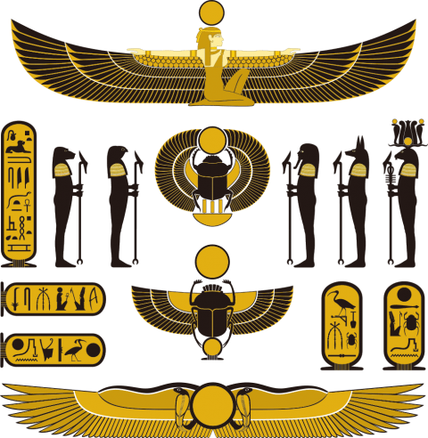 Free Png Egypt Png Images Transparent - Ancient Egypt Winged Sun Disk Symbol (480x492), Png Download