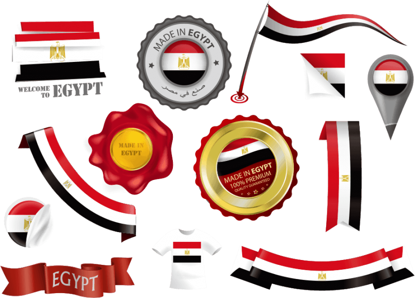 Free Png Egyptian Flag And National Emblem Png Images - Flag Of Egypt (850x611), Png Download