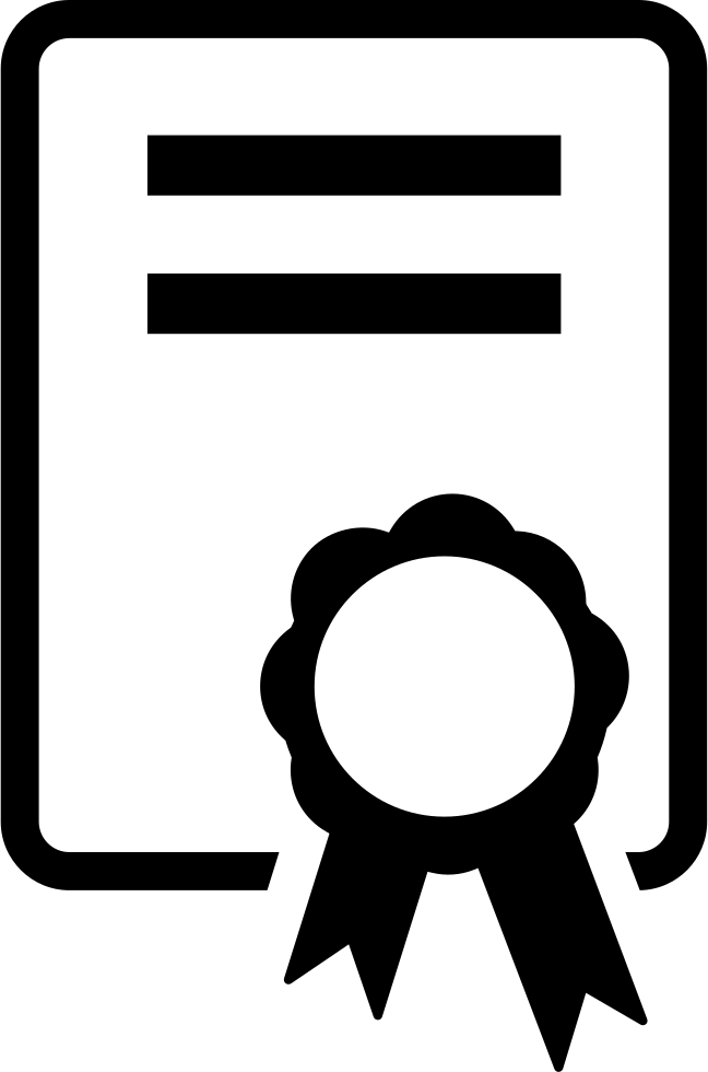 Certificate With Medal Svg Png Icon Free Download - Certificates Logo Black And White (648x980), Png Download